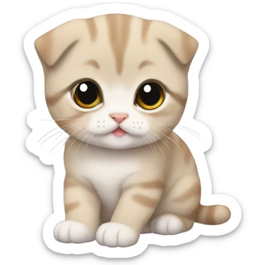 Scottish fold kitten sticker