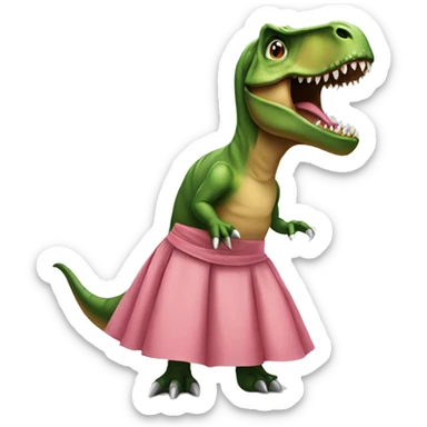 T-Rex wearing a skirt  sticker