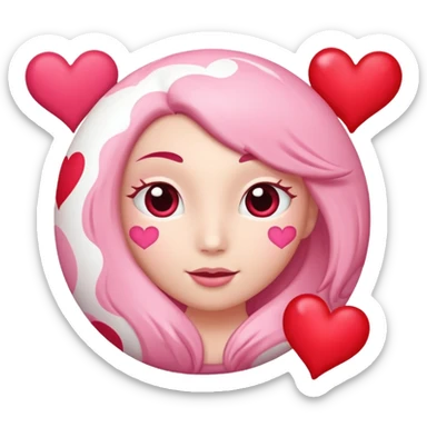 Venus the planet of love. with hearts around it sticker