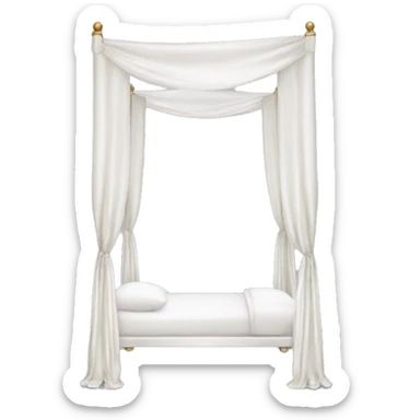 White silk canopy bed sticker
