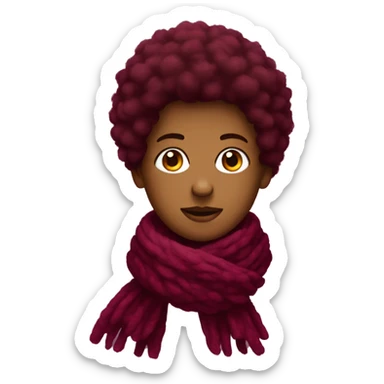 Burgundy fluffy scarf sticker