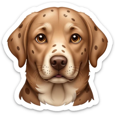 realistic portrait of a brown spotted Labrador retriever, natural lighting, detailed fur texture sticker