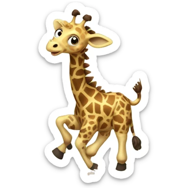 Giraffe riding a pinecone sticker