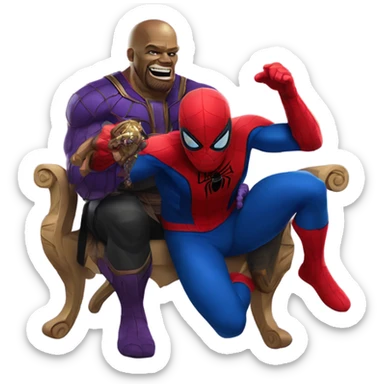 Spider-man With Thanos sticker
