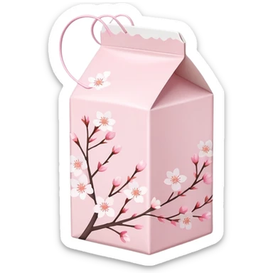 Cute Pastel pink and white Cherry Blossom Sakura Milk Carton sticker