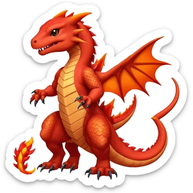 Guilmon-Salandit-Charmeleon-Fakémon-hybrid-creature (full body)  sticker