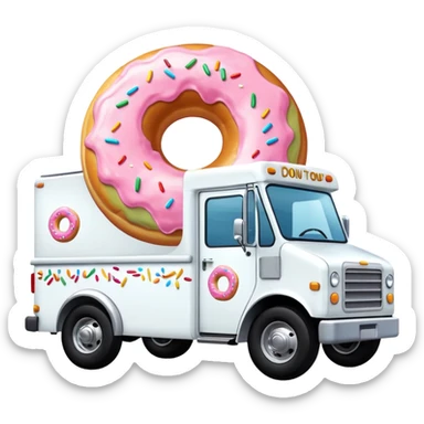 big donut truck with donut decals, frosting decals and sprinkle decals sticker