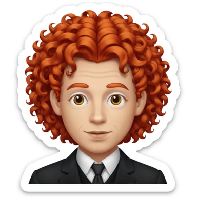 curly redhead drag king sticker