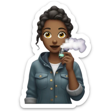 a girl with a vape in her hands sticker