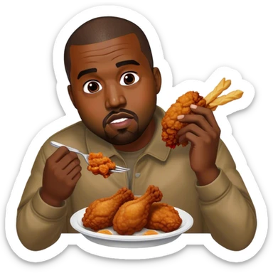 kanye west eating chicken sticker