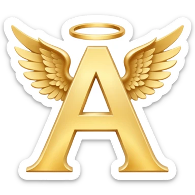 Letter A between two winds of angel sticker