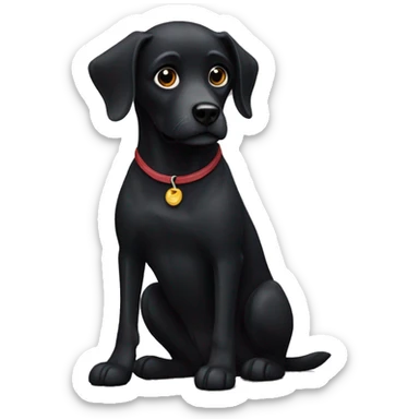 Black dog sticker