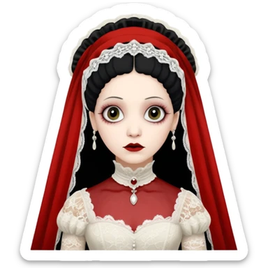 Lene Lovich like victorian creepy bride sticker