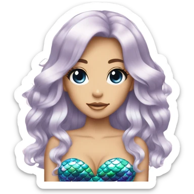 mermaid hime gyaru girl with fish scales sticker