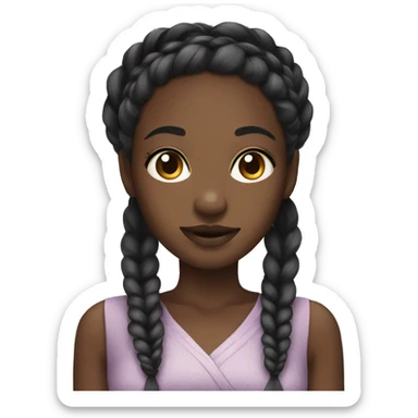 Black girl with goddess braids  sticker