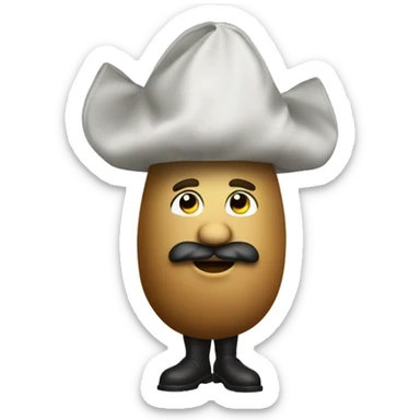 a potato dressed as a general sticker