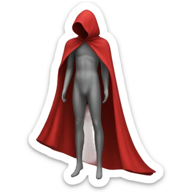 faceless mannequin flying red cape without legs sticker