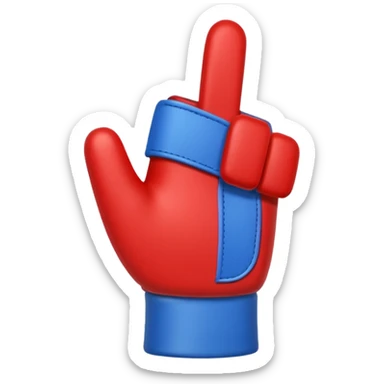 #1 glove thumbs up in blue (#00A3E0) and red (#F9423A)  sticker