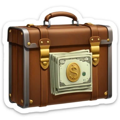 a prison grate with a briefcase with money behind it sticker