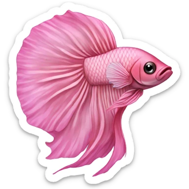 Over halfmoon Betta fish pink sticker