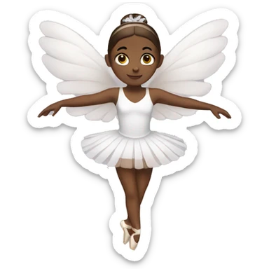 Brown ballerina white wings sticker