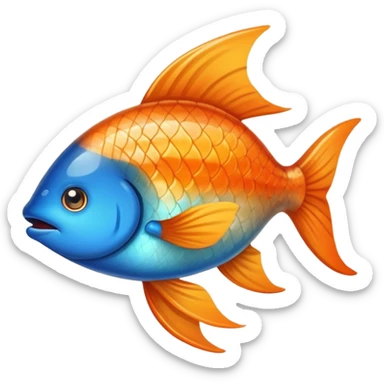 Emoji para uma peixaria,para divulgação da peixaria Eliane pescados com as cores como laranja salmão, bege areia e azul petróleo  sticker