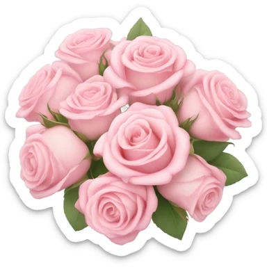 bouquet of pastel pink roses sticker