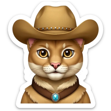 puma with cowboy hat sticker