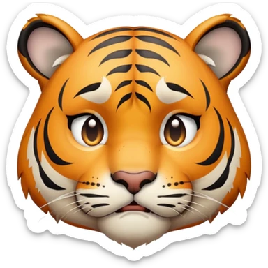 sad depressed tiger face with tears for Twitch emote sticker