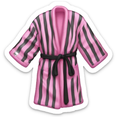 just a robe with black and pink vertical stripes sticker