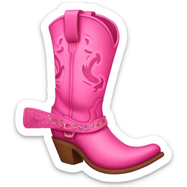 Pink cowboy boot sticker