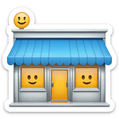 Emoji for an e-commerce marketplace: a web storefront, digital shop, or online shopping symbol. sticker
