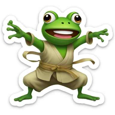 a frog doing kungfu sticker