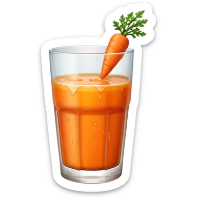 a glass of carrot juice, simple, clear sticker