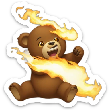 Un ours qui crache du feu sticker