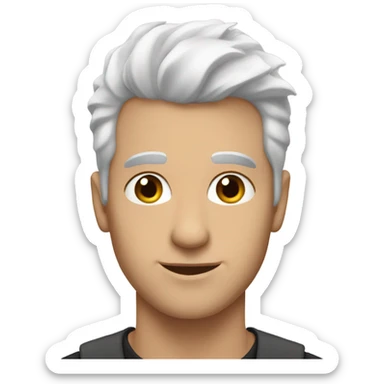 caucasian man 23 years old with dye white hair sticker