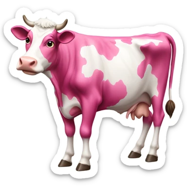 Pink cow sticker