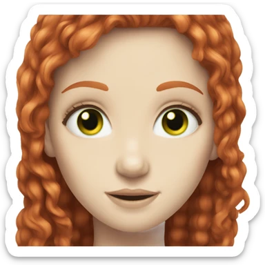 Red hair pale skin green eyes girl sticker