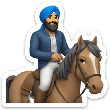 a sikh guy riding a horse sticker
