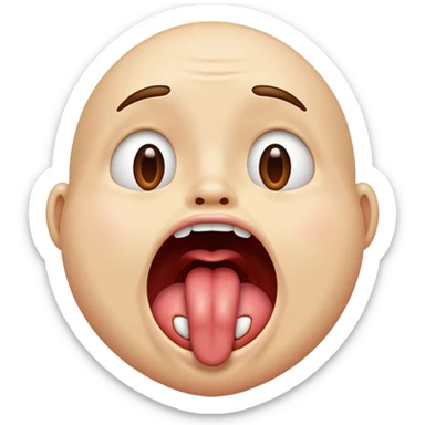 tongue hanging out of open mouth drooling  sticker