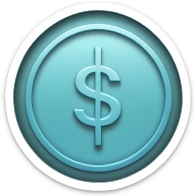 Simple Pale blue dollar sign in hollow circle sticker