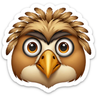 desert bird face sticker