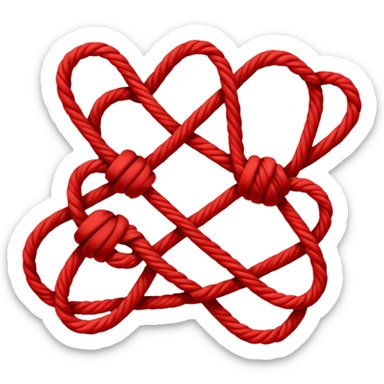 Red string tied together  sticker