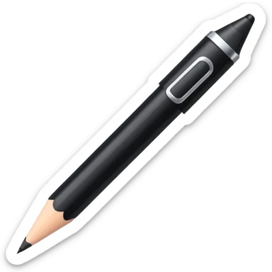 generate an ios genmoji of a black kajal pencil sticker