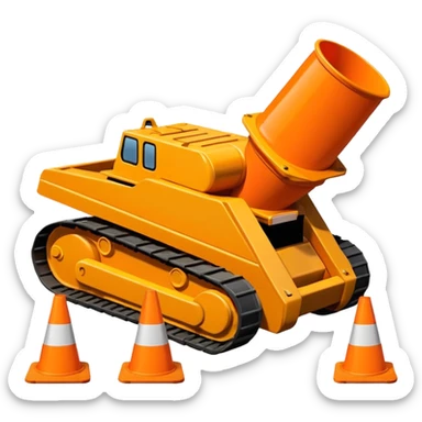 tank crushing multiple traffic cones under its treads sticker