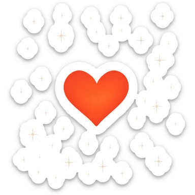 Keep only the heart glowing in the dark, surrounded by stars, midnight theme, no background. sticker