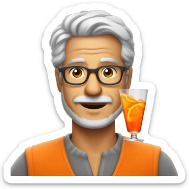 Man with grey hair Aperol Spritz sticker