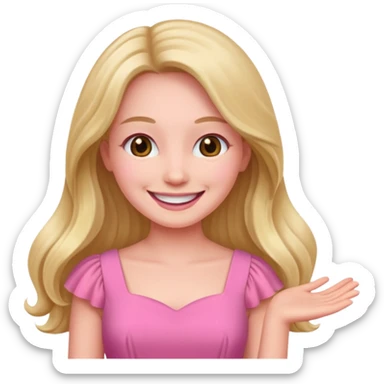 woman Social, diplomatic, stylish — the ultimate people-pleaser. in pink dress long hair 
more dinamic emoji  sticker