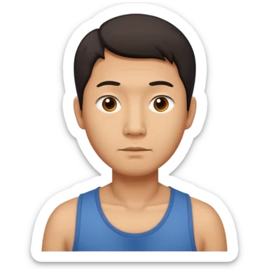 asian skinny fat man sticker