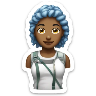 menina loira com bloquinho na mão sticker